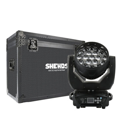 LED Wash Verlichting – LED Stage Licht – Podiumverlichting – DJ Lamp – Wash & Beam Effect – 19x15W LED’s – Krachtige 275W Output – Inclusief Flight Case - QUORE