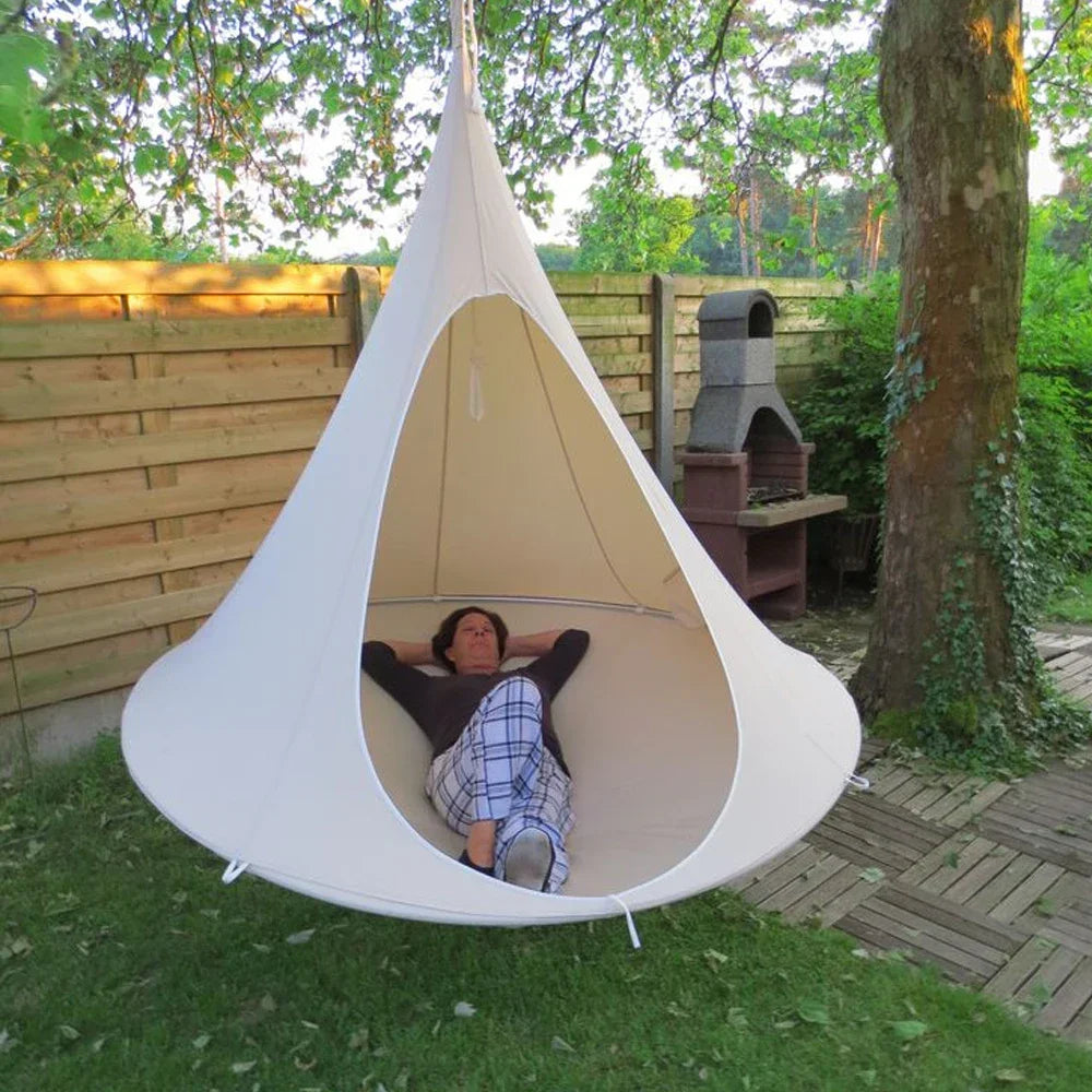 Hangstoel – Schommelstoel – Hanggordijn – Relaxstoel – Ademend Oxford-Stof – Compact En Draagbaar
