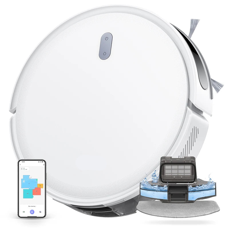 Robot vacuum cleaner with mopping function - Robot vacuum cleaner - Mopping robot - 6500Pa - Suction power - LiDAR navigation - App - Voice control - 150 min battery life - HEPA filter - 33x33x8.3cm