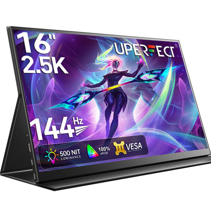 Gamingmonitor – Draagbare Monitor – Extern Scherm – Laptop Display – Tweede Scherm – 17,3 Inch – 2.5K QHD Resolutie – 144Hz Verversingssnelheid