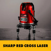 Laser Level - Zelfnivellerend - Horizontaal en verticaal - 360 graden aanpassing - Hogere zichtbaarheid - 5 lijnen - Golflengte 635 nm - IP54 - Rood