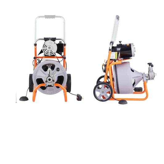 Ontstoppingsmachine – Drain Cleaner – Afvoerontstopper – Kabelmachine – Vetverwijderaar – 23 Meter Kabel – Automatische Kabelvoeding - 100FT - QUORE