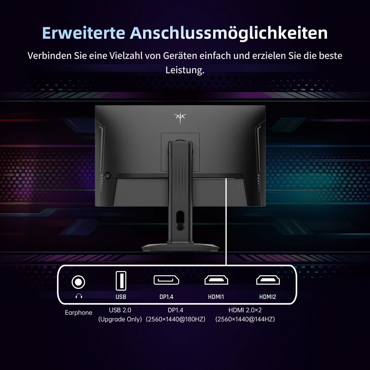 Gaming Monitor – Scherm – Beeldscherm – Computermonitor – Monitor – 24 Inch – QHD 2560x1440 – 180 Hz Verversingssnelheid - QUORE