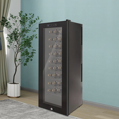 Wijnkoelkast – Wijnkoeler – Flessenkoeler – Wijnbewaarplaats – 30 Flessen – Temperatuurregeling – Led-Verlichting - QUORE