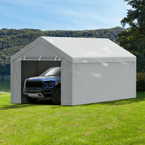 Tent - Vervangende Overkapping - Pickup Truck Tent - Zonder Frame - 10x20 ft - Garage Tent - Shelter Tarp - Waterdicht & UV-beschermd - Tuin Buiten Carport - Grijs