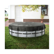 Zwembadafdekking - Zwembad - Zwembadafdekking Rond - Zonneafdekking - voor bovengrondse zwembaden - met koorddesign PVC Zwart - 18ft Oxford doek