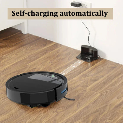 Robotstofzuiger – Robotstofzuiger met dweilfunctie – Robotstofzuiger 3-in-1 – Automatische Stofzuiger – Slimme Robot – 2500Pa Zuigkracht – App- en Spraakbediening