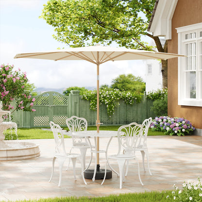Parasol - Tuinparasol - Strandparasol - Zweefparasol - Balkon Parasol - Grote 300cm Buitenzonwering - met Draaikruk en UPF 50+ Bescherming - Beige