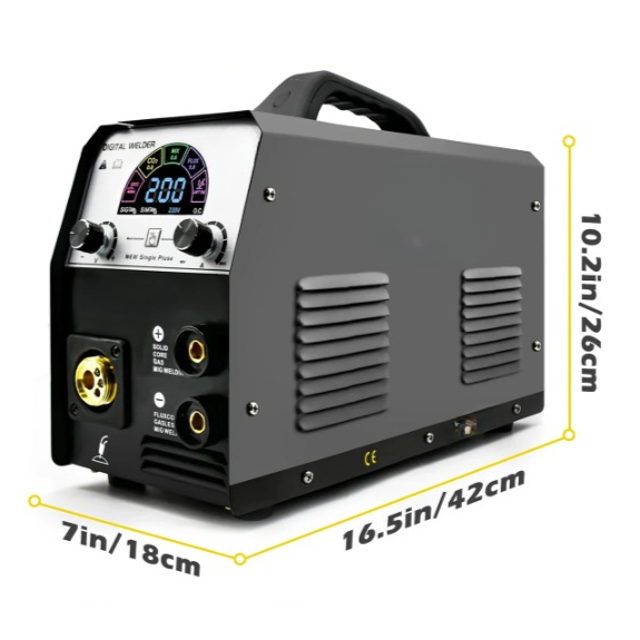 Elektrode Lasmachine - Lasmachine - Lasapparaat - Digitaal Inverterlassen - Draagbare MIG-lasser - AC 220V - 50/60Hz - AC - DC - TIG - ARC - IGBT - 42.5 x 18.3 x 29 cm - Zwart