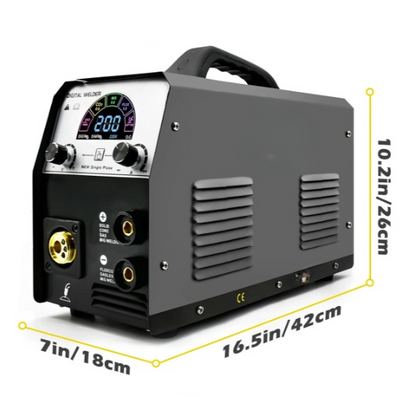 Elektrode Lasmachine - Lasmachine - Lasapparaat - Digitaal Inverterlassen - Draagbare MIG-lasser - AC 220V - 50/60Hz - AC - DC - TIG - ARC - IGBT - 42.5 x 18.3 x 29 cm - Zwart