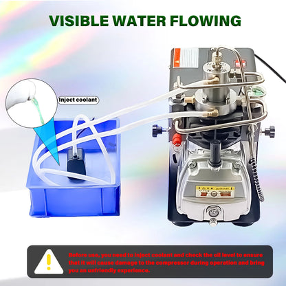Elektrische Hogedruk Compressor – Luchtcompressor – Hogedrukpomp – Luchtpomp – Duikcompressor – 300 Bar – Water- En Luchtkoeling - QUORE