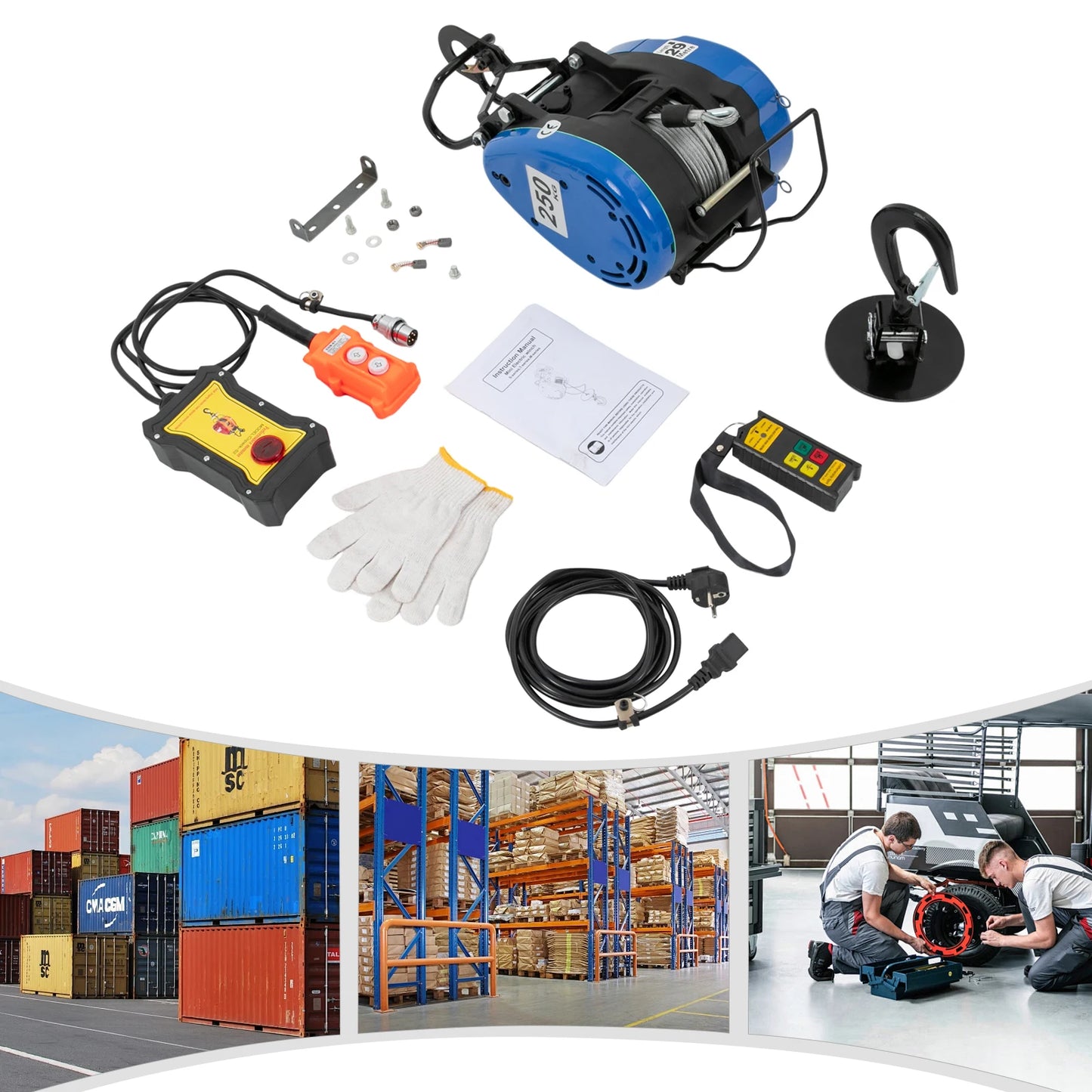 Elektrische Takel – Elektrische Hijskraan – Stevige Takel – Industriële Takel – 1500W Motor – 250 Kg Capaciteit