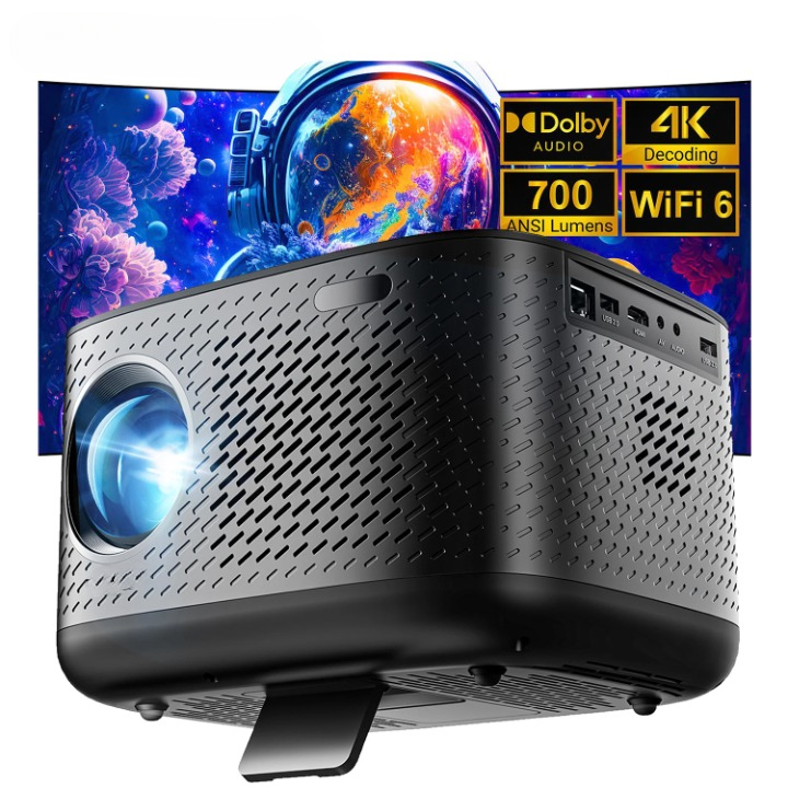 Mini Beamer - Projector - Digitale Beamer - Draagbaar - 1080P - Met Netflix - Autofocus - 26000LM - 4K Projector - Bluetooth Beamer - 700 ANSI - 110W - WiFi 5G - Android 9.0 system - Zwart