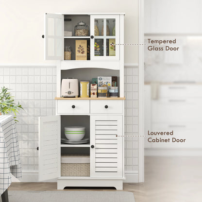 Keukenkast – Keukenmeubel – Buffetkast – Ovenkast – Magnetronkast – MDF & Spaanplaat – Verstelbare Planken – Antikantelbeveiliging - QUORE