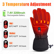 Savior Heat - Heated Gloves - Electric Heated Gloves - Winter Ski Heated Gloves - Heated Motorcycle Gloves - Goatskin - 3 Shift Temperature Control - Waterproof - Size S - Black