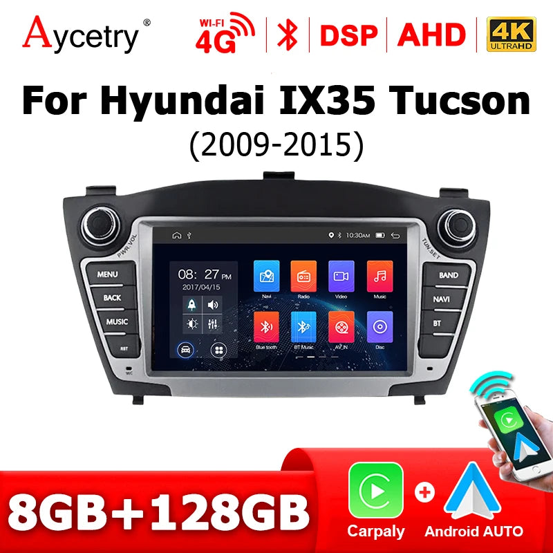 7'' Android 14 Autoradio – 2 DIN Multimedia Speler – Navigatie Systeem – Bluetooth Unit – CarPlay Android Auto – Draadloos CarPlay – 7 Inch Touchscreen