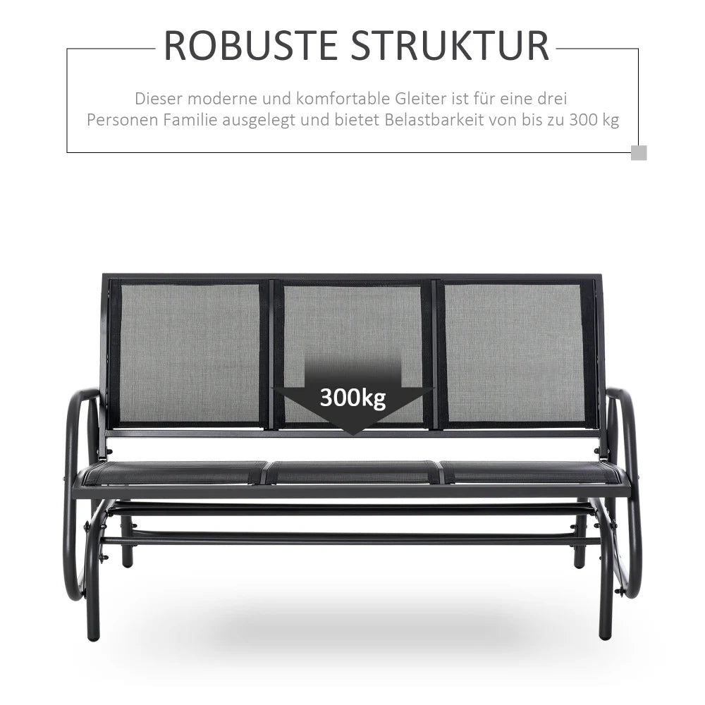 Tuinbank – Tuinmeubel – Schommelbank – Buitenbank – 3-Persoons – Metalen Frame – Weerbestendig Mesh