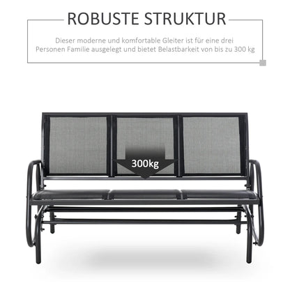 Tuinbank – Tuinmeubel – Schommelbank – Buitenbank – 3-Persoons – Metalen Frame – Weerbestendig Mesh