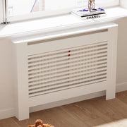Radiatorombouwen - Radiatorbekleding - Woonkamer Meubels - Moderne Minimalistische Stijl - Horizontaal - Medium - Buitenkant 111x19X92cm/43.7x7.5x36.2inch - Binnenkant 104x17.3x91cm/40.94x6.81x35.8inch - Wit