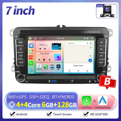 Inefala 7/9 Inch 6+128G CarPlay Android Auto Car Radio for VW Volkswagen Golf 5 6 Touran Passat B6 Polo Jetta Sharan Seat Skoda