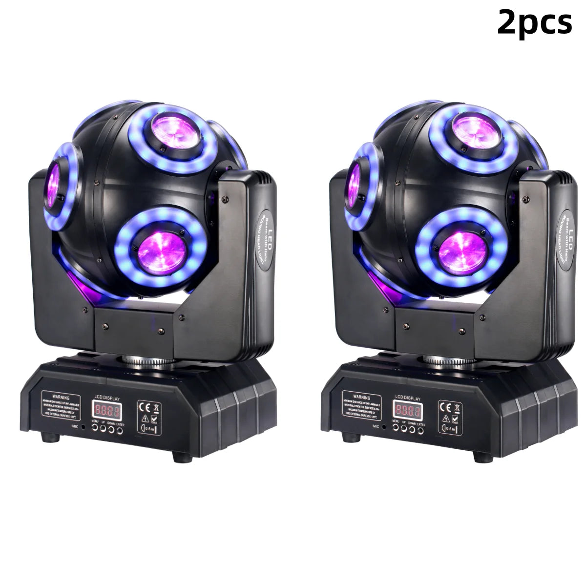 LED Moving Head Football Light – Podiumverlichting – DJ Licht – Disco Lamp – Feestverlichting – EU Plug – 360° Onbeperkte Rotatie – 8x15W RGBW 4in1 LEDs - QUORE
