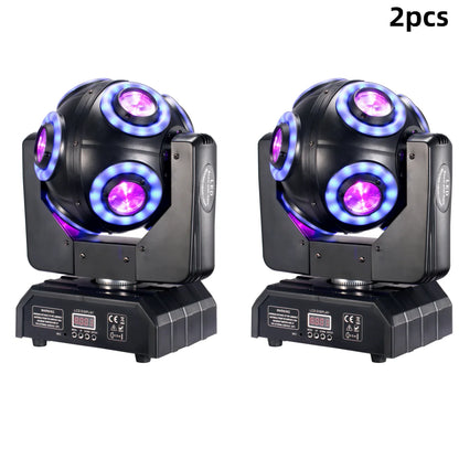 LED Moving Head Football Light – Podiumverlichting – DJ Licht – Disco Lamp – Feestverlichting – EU Plug – 360° Onbeperkte Rotatie – 8x15W RGBW 4in1 LEDs - QUORE