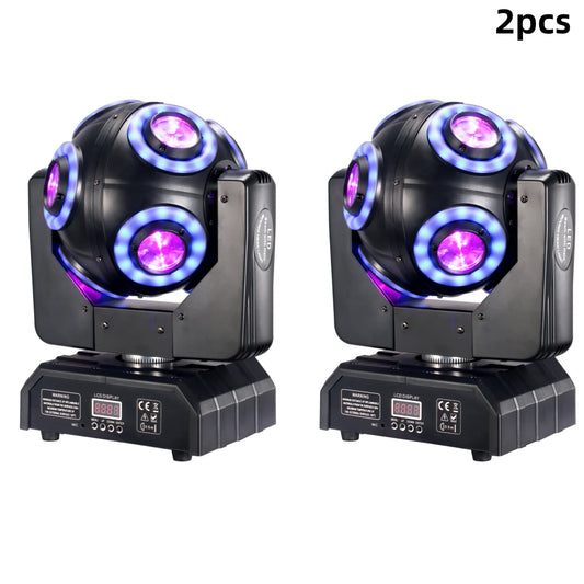 LED Moving Head Football Light – Podiumverlichting – DJ Licht – Disco Lamp – Feestverlichting – EU Plug – 360° Onbeperkte Rotatie – 8x15W RGBW 4in1 LEDs - QUORE
