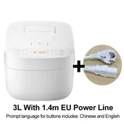 Rijstkoker met Stomer - met Opwarmende Functie - 11 functies - Slowcooker - Rice Cooker - Warmhoudfunctie - 2 tot 6 Personen - Multi Cooker - Anti-aanbaklaag binnenpan - 650W - 3L - Wit