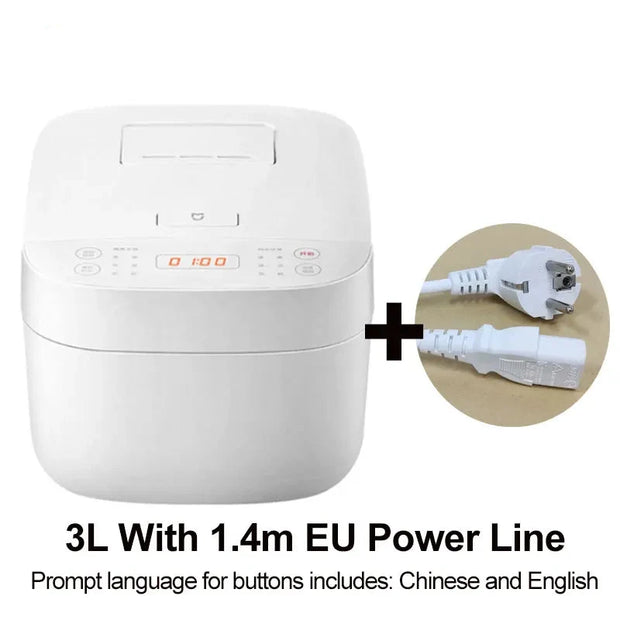 Rijstkoker met Stomer - met Opwarmende Functie - 11 functies - Slowcooker - Rice Cooker - Warmhoudfunctie - 2 tot 6 Personen - Multi Cooker - Anti-aanbaklaag binnenpan - 650W - 3L - Wit