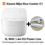 Rijstkoker met Stomer - met Opwarmende Functie - Slowcooker - Rice Cooker - Warmhoudfunctie - 2 tot 6 Personen - Multi Cooker - Anti-aanbaklaag binnenpan - 650W - 3L - Wit