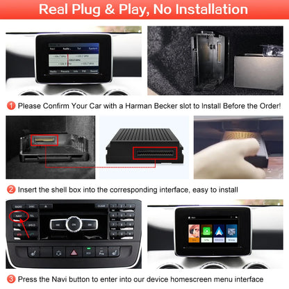 Draadloze CarPlay Decoder Box – Wireless CarPlay Adapter – Android Auto Interface – Car Multimedia Converter – Plug & Play Installatie – Compatibel Met Mercedes Benz NTG4.5 – 5 Inch Display – 12W Output