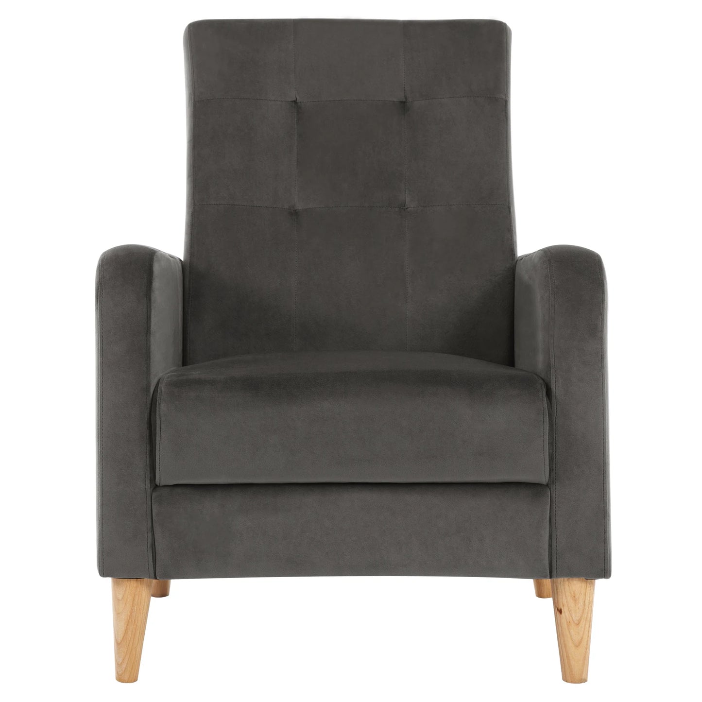 Velvet Lounge Armchair Scandinavian Relax Convertible Armchair with Armrests High Back Padded Seat for Living Room Bedroom