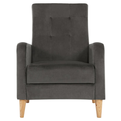 Velvet Lounge Armchair Scandinavian Relax Convertible Armchair with Armrests High Back Padded Seat for Living Room Bedroom