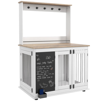 Hondenmand – Hondenhok – Dogcrate – Hondenbench – Hondenbed – Met Opbergruimte En 5 Haken – Geschikt Voor Grote Honden Tot 30 Kg