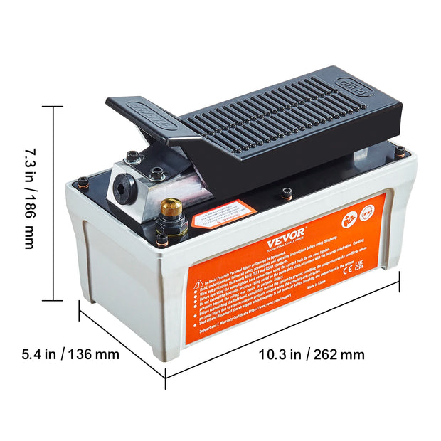 VEVOR Hydraulische Krik - Autokrik - Garagekrik -  10,000 PSI - Voetaangedreven - QUORE