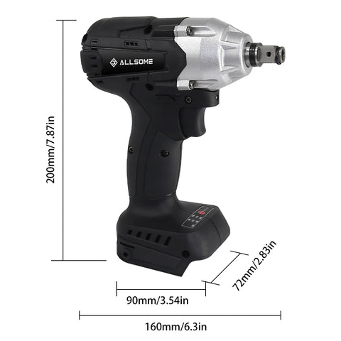 Impact Wrench - Cordless Impact Wrench - Tool - Wrench - 21V - 3-Speeds - 22mm sleeve - for 18V Makita Lithium Battery - with one Battery