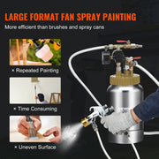 Vevor - Paint Sprayer - Pressure Vessel Tank - Lightweight - Air Paint Pressure Vessel - 1.8mm Nozzle - Paint Spray Gun - 3m Hoses - 2L - Silver