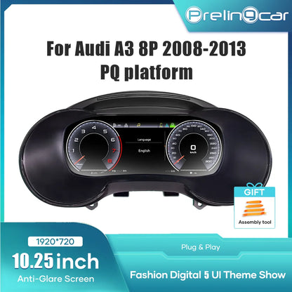 Digitaal Dashboard – LCD Display – Snelheidsmeter – Instrumentenpaneel – Virtual Cockpit – 12,3 Inch HD Scherm – Blauwlicht Anti-Glare