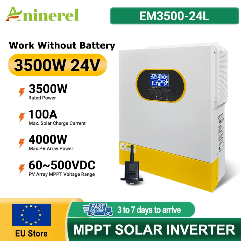 Hybride Solar Inverter – Zonne-omvormer – Off-Grid Omvormer – Accu Omvormer – Pure Sinus – MPPT 120A – Werkt Zonder Batterij – Wifi Monitoring Optioneel