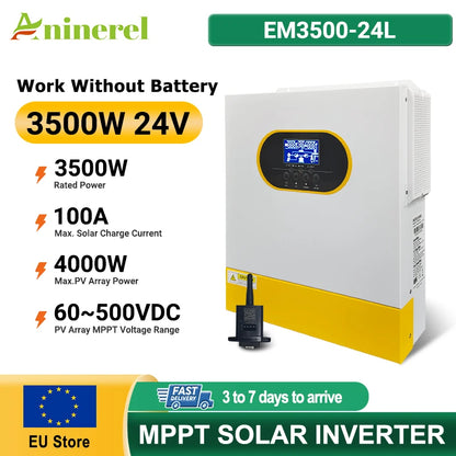 Hybride Solar Inverter – Zonne-omvormer – Off-Grid Omvormer – Accu Omvormer – Pure Sinus – MPPT 120A – Werkt Zonder Batterij – Wifi Monitoring Optioneel