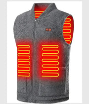 Heater Jacket - Verwarmde Bodywarmer - Verwarmde Kleding - USB Verwarmd Vest - 3-snelheden Verstelbare Temperatuur - Unisex - Wasbaar - Mouwloos - voor Winter & Buitensport - Maat M - Grijs