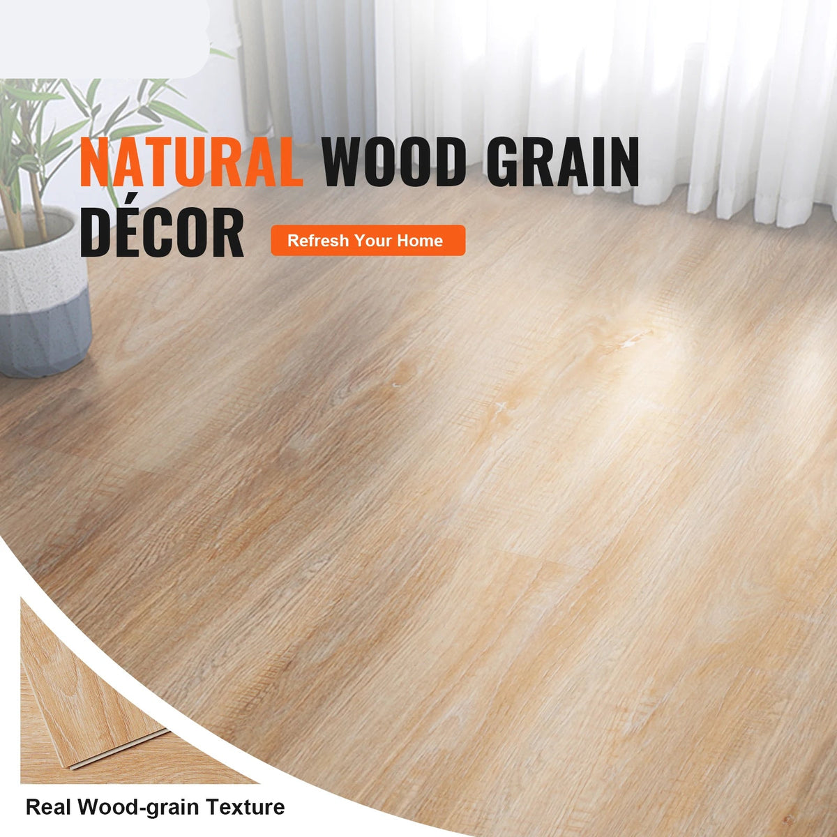 Vinyl Flooring - Vinyl Tiles - Vinyl Tiles Floor - Interlocking Vinyl Floor Tiles - 1220 X 185mm 10 Tiles - 5.5mm Thick - DIY Kitchen Flooring - Wooden