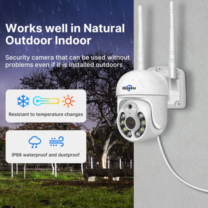 3MP PTZ Camera Bewakingsset – Draadloze Beveiligingscamera – CCTV Camerasysteem – Wifi Buitencamera – Bewakingscamera Met NVR – Full Color Nachtzicht – Automatische Bewegingstracking - QUORE