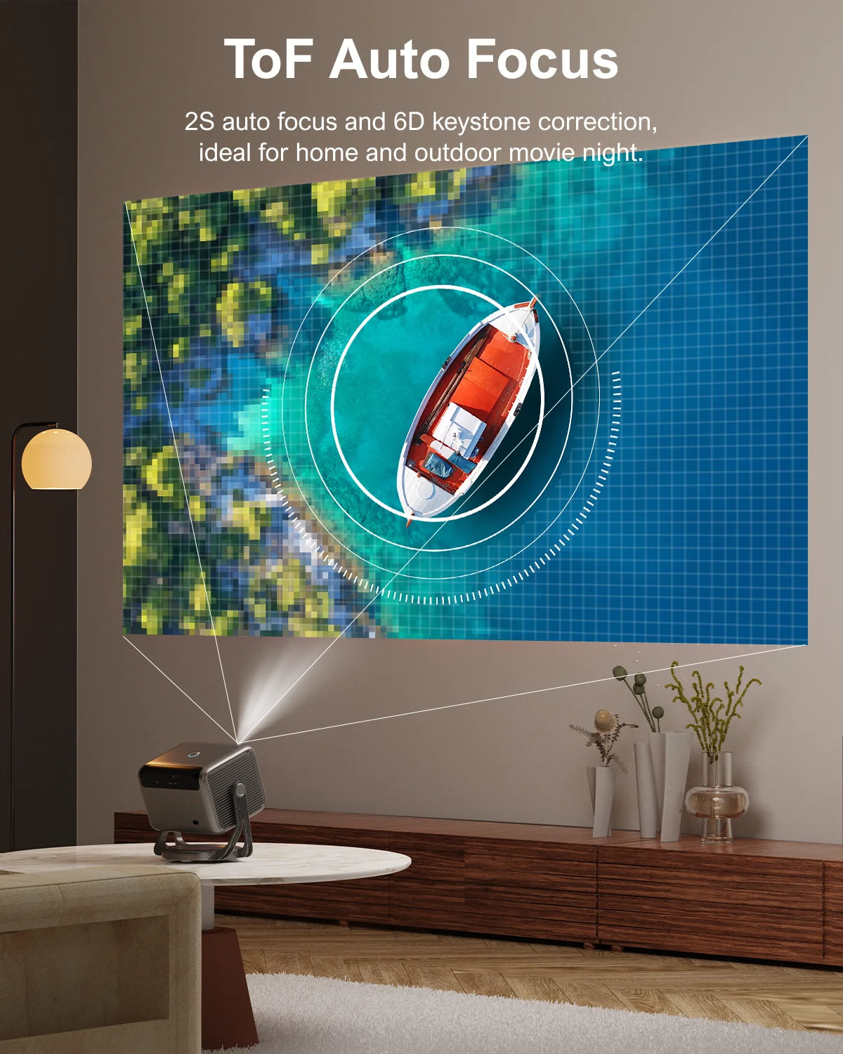 Mini Beamer - Projector - Digitale Beamer - Draagbaar - 1080P - Full HD Projector - Met 90° Gimbal - Auto Focus - Android 11.0 - 600ANSI - Android System - Zwart