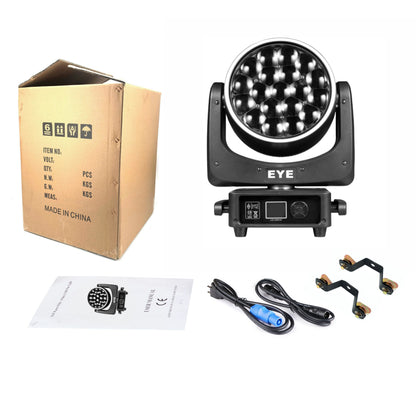 19x25W RGBW 4in1 LED Spotlight Wash/Beam /Zoom,Professional DJ/Bar Big Bee Eye LED Moving Head Disco Strobe Stage Lights