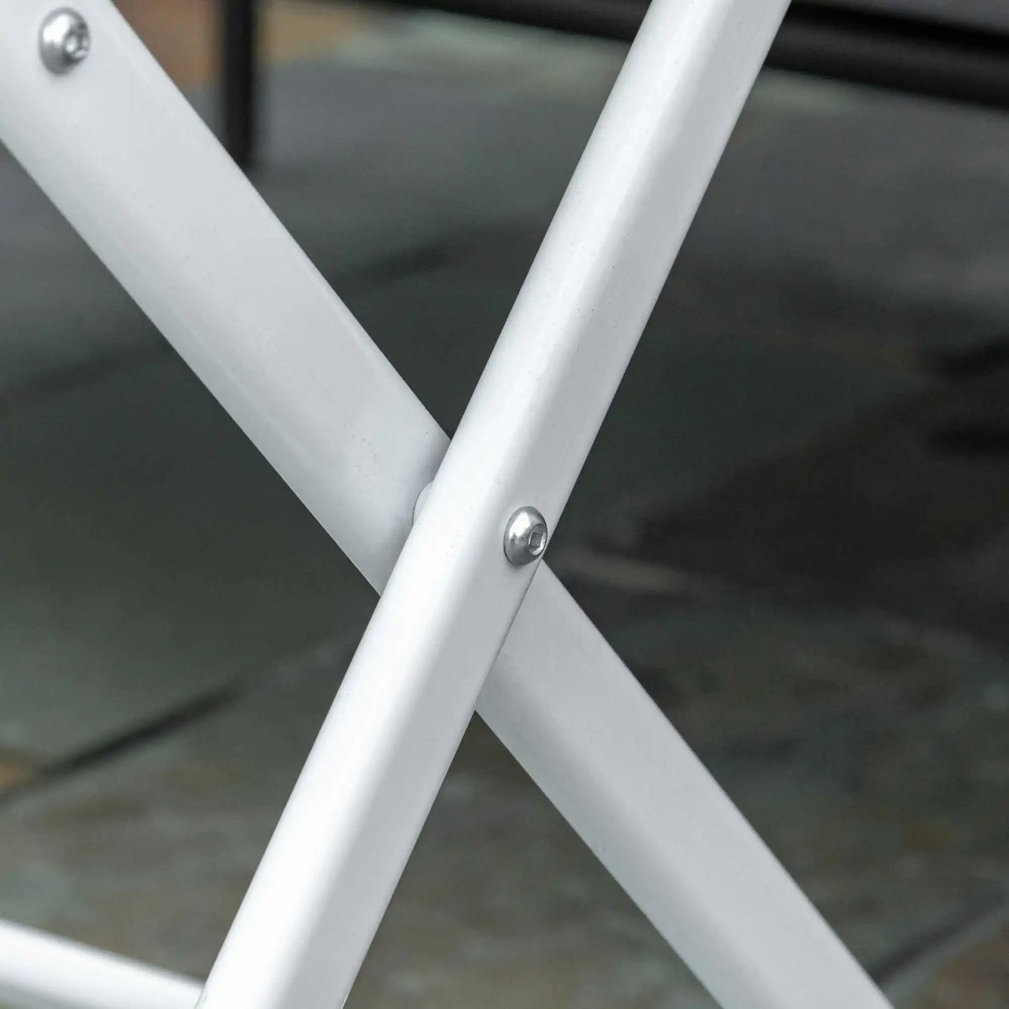 Vouwtafel – Buitentafel – Balkon Tafel – Tuin Tafel – Opvouwbare Tafel – Met Parasolgat – Met Glazen Blad - QUORE