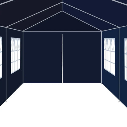 Tuinpaviljoen – Partytent – Tuitent – Overkapping – Waterdicht – 3 x 12 Meter – Roestvrij Staal Frame - Blauw