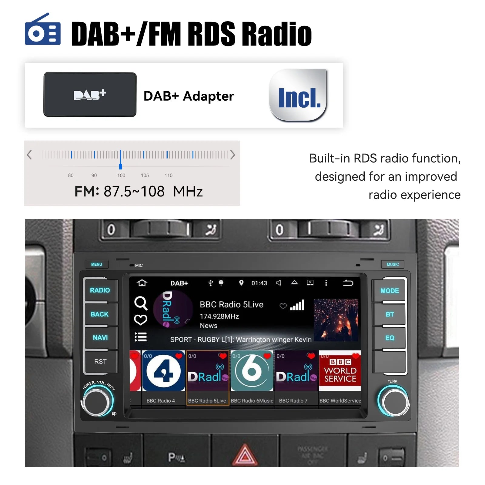 ESSGOO Android 15 Carplay Car Radio For Volkswagen  VW Touareg Transporter T5 Multivan Car Radio Multimedia Player GPS WiFi RDS - QUORE