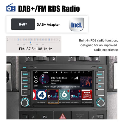 ESSGOO Android 15 Carplay Car Radio For Volkswagen  VW Touareg Transporter T5 Multivan Car Radio Multimedia Player GPS WiFi RDS - QUORE