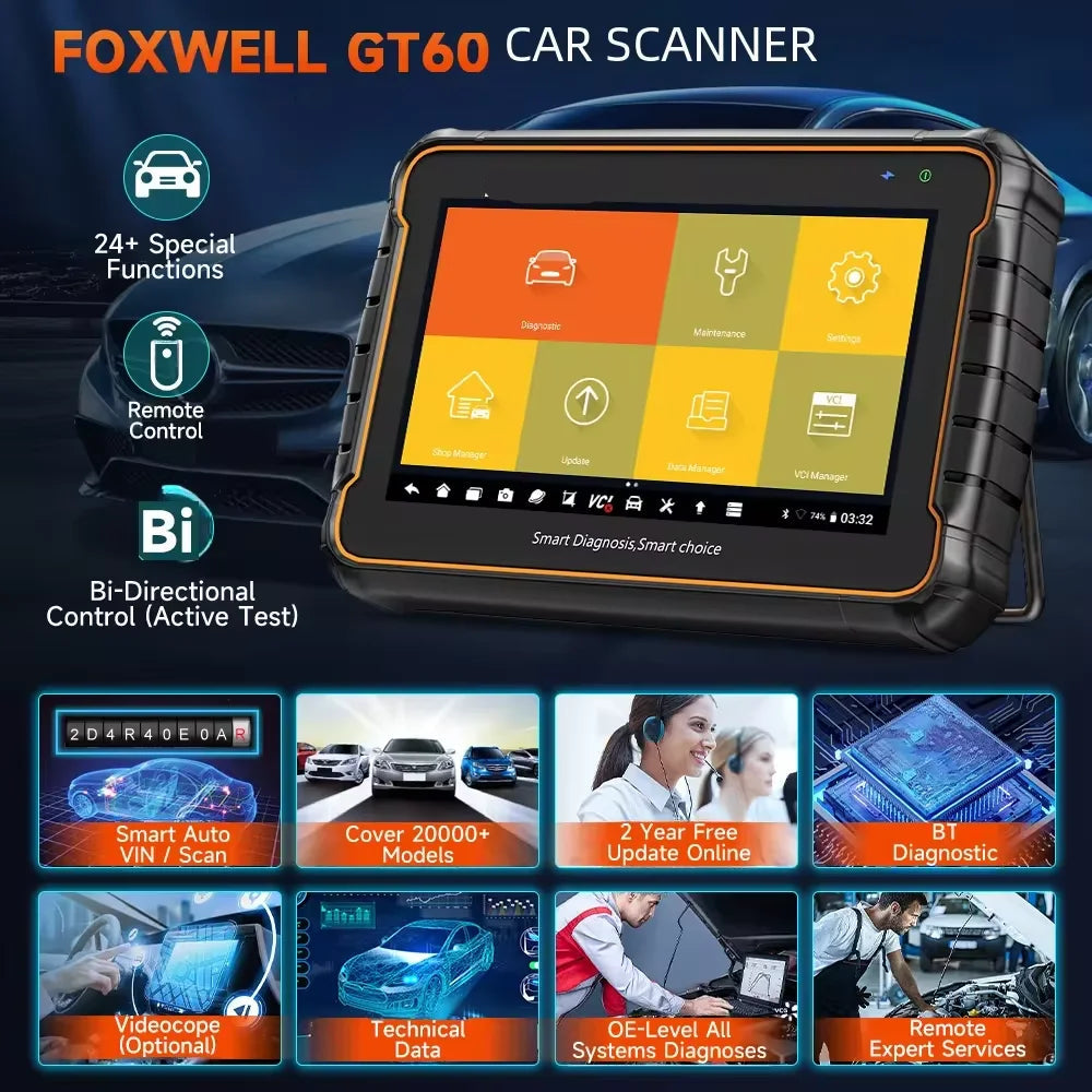 OBD2-Scanner – Autodiagnoseapparaat – Foutcode Lezer – Draadloze Scanner – Bi-Directionele Testfunctie – Real-Time Data – WiFi En Bluetooth Connectivity - QUORE